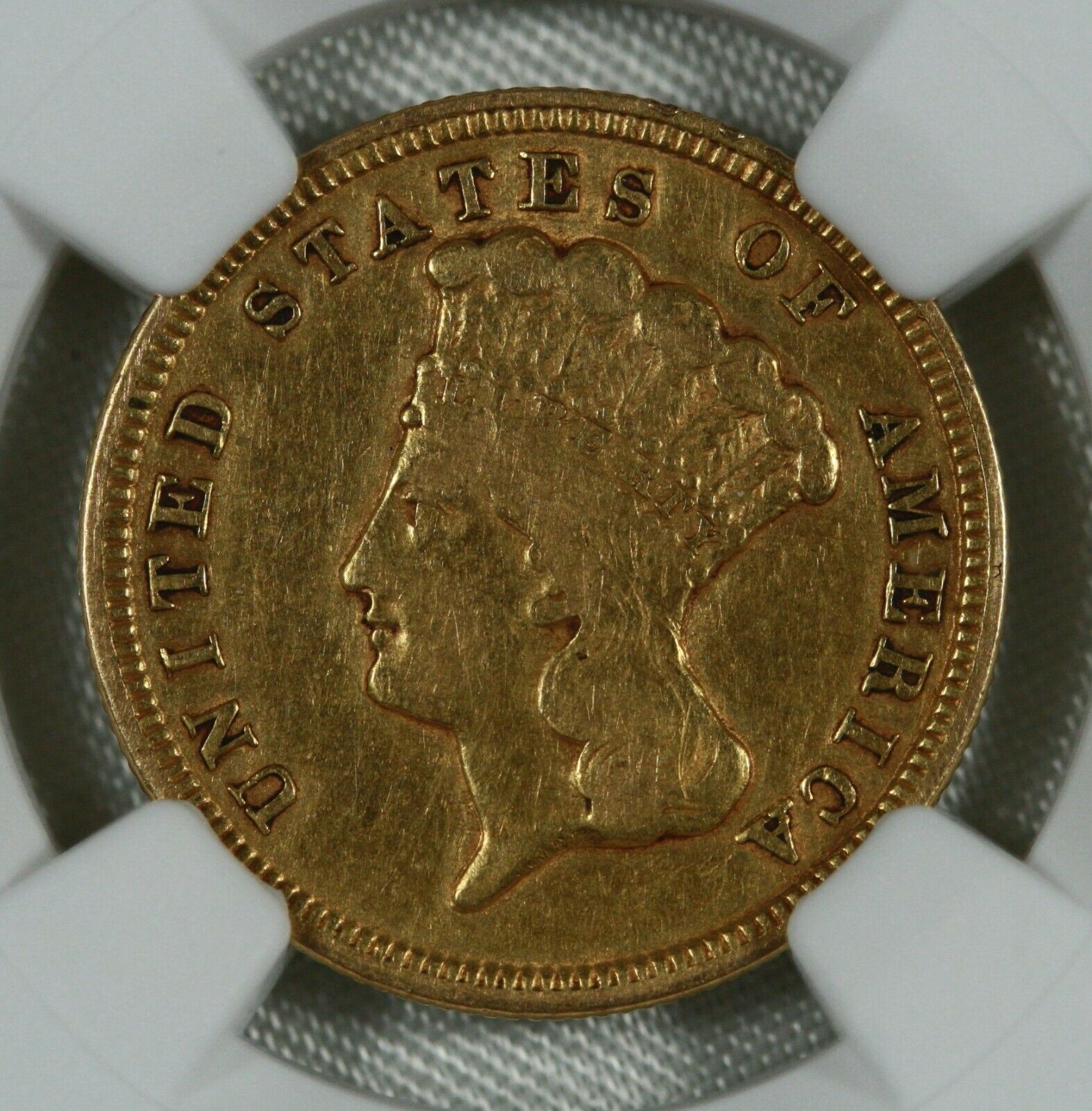 1854 Princess Three Dollar. Gold $3. Ngc Vf35 Choice Very Fine Fine.