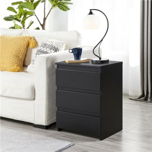 Nightstand With 3 Drawer End Table Side Table Bedside Organizer Bedroom Cabinet