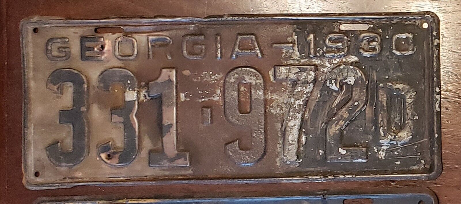 1930 Georgia  License Plate Tag  # 331-972       Model A Ford Year