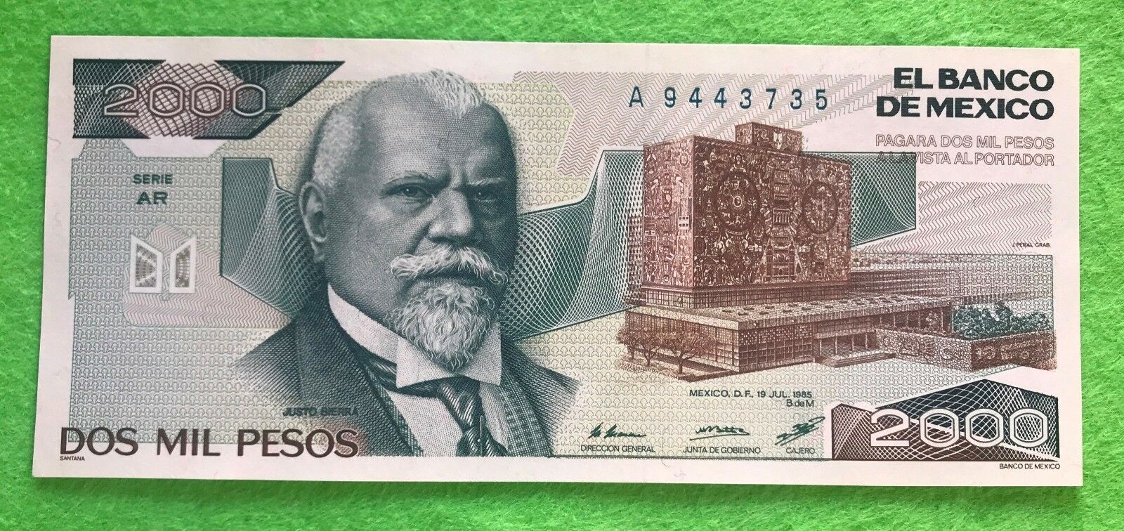 Mexico Banknote 2000 Pesos Au Unc Paper Money - Mexican Bills Dos Mil Pesos Rare