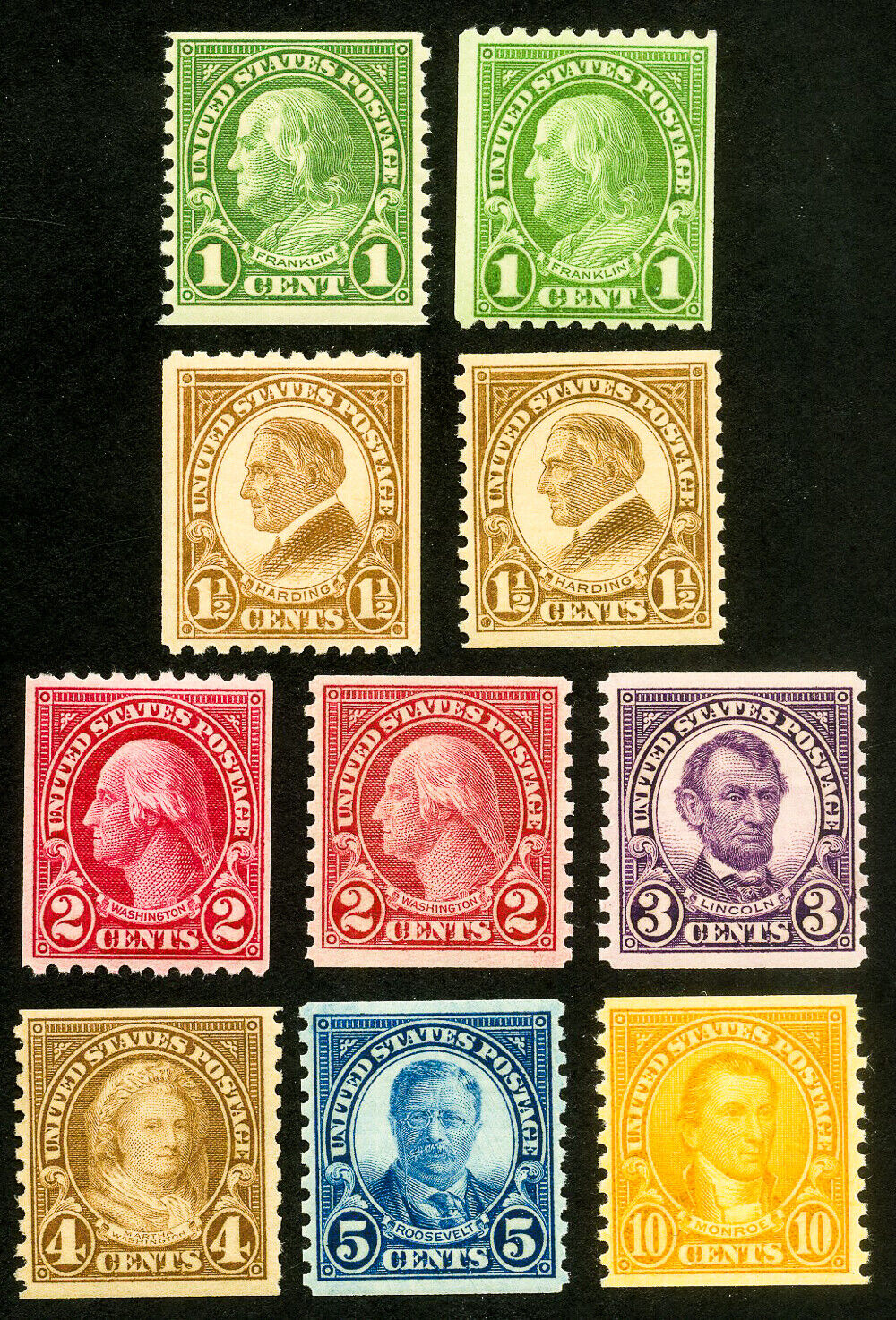 Us Stamps # 597-606 Mnh Vf Fresh Set