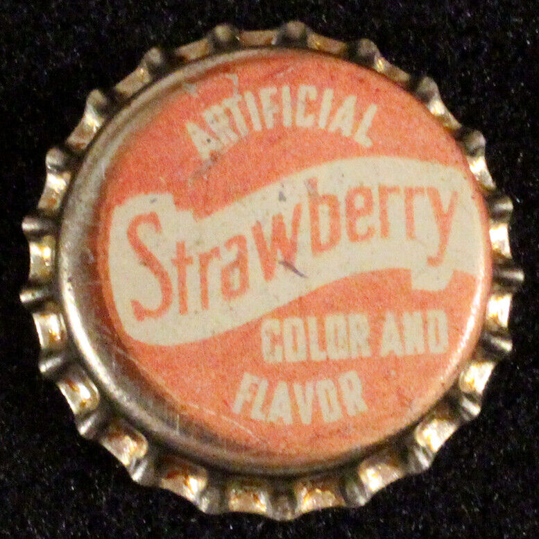 Artificial Strawberry Soda Very Early Generic Unused Cork Lined Bottle Cap Crown