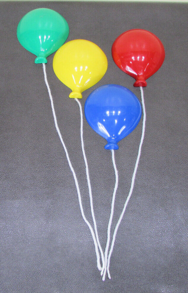 Lot 4 Vintage Burwood Primary Color Balloons Wall Hanging Decor Children Room