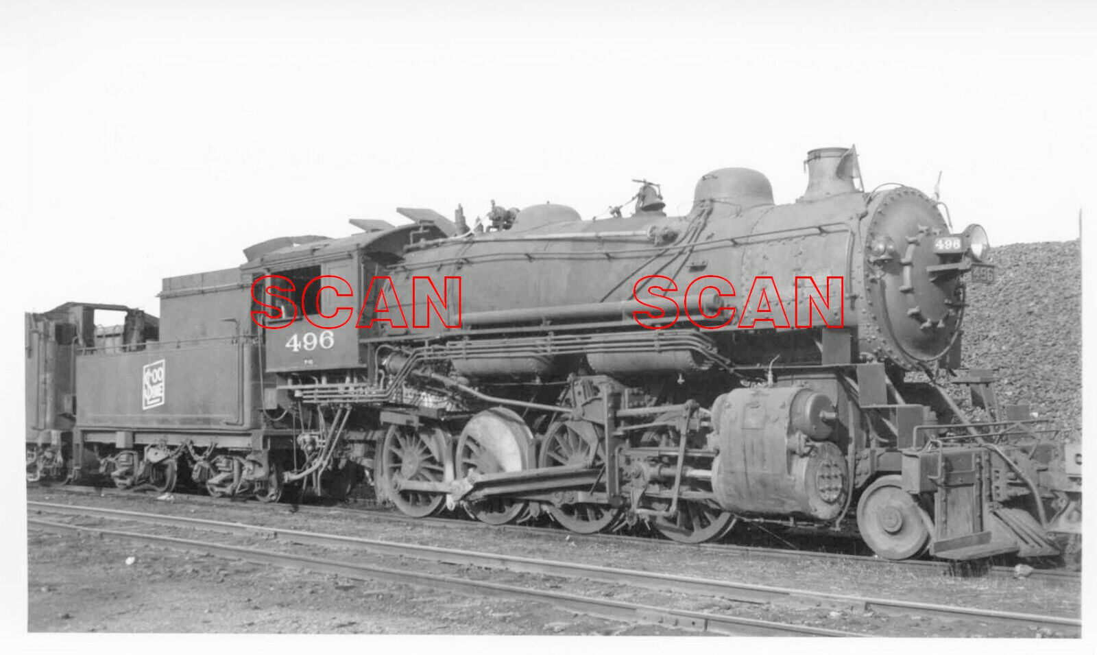 1f399 Rp 1950s Soo Line Railroad 2-8-0 Loco #496
