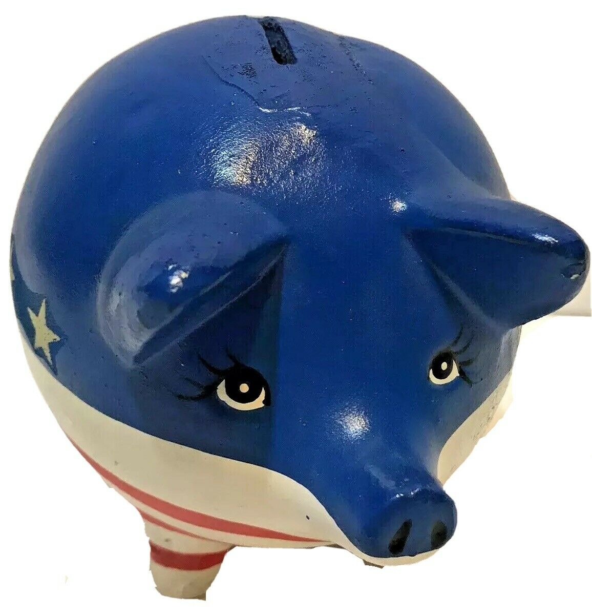 Piggy Bank 6" Red White And Blue And Star Design Patriotic Usa