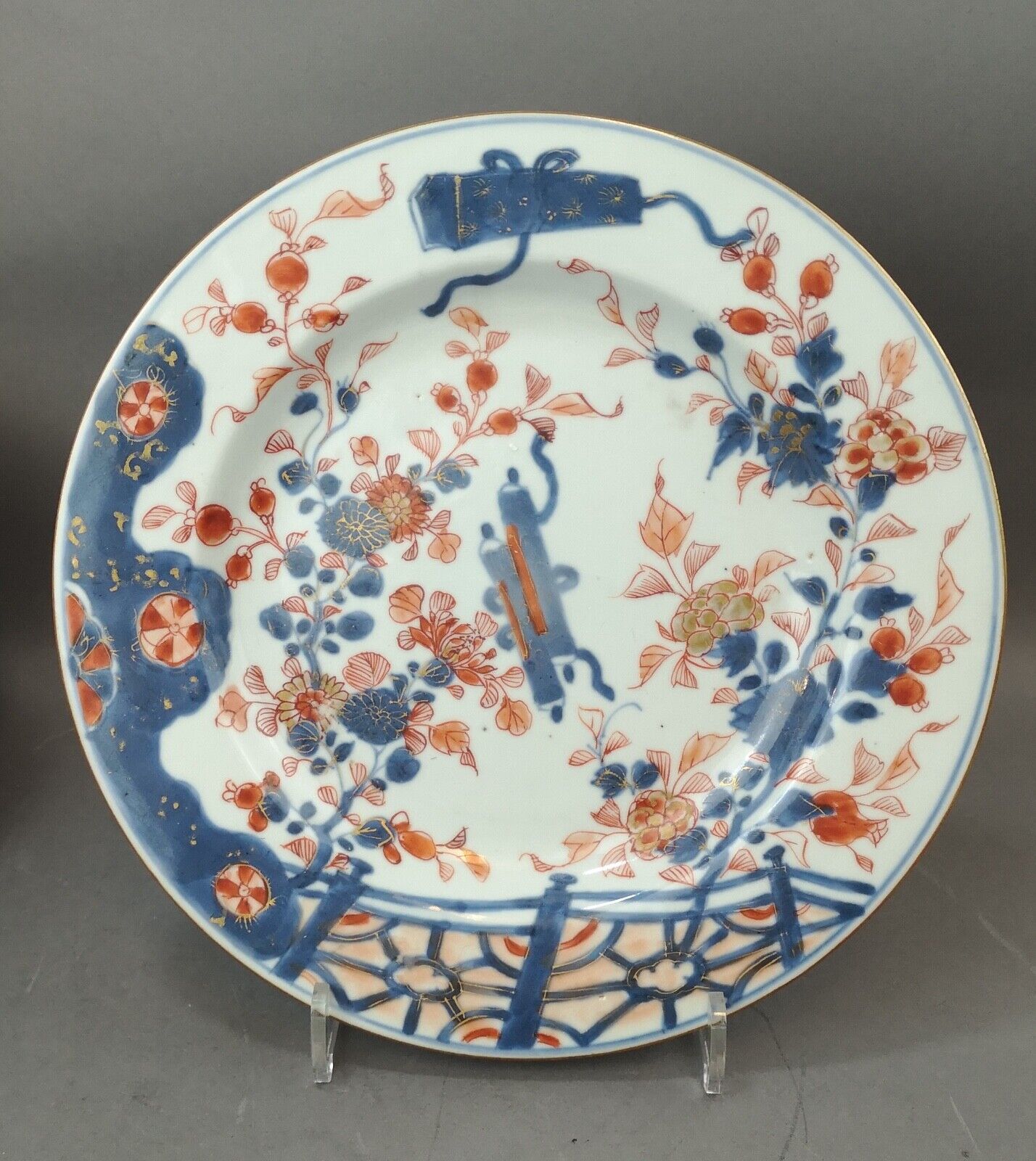 A Rare/fine Chinese 18th Century "chinese Imari" Plate - Kangxi