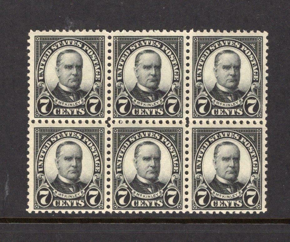 Usa 1923 7¢ Block Of 6 Mckinley - Og Mnh & Mlh - Sc# 559      No Reserve!