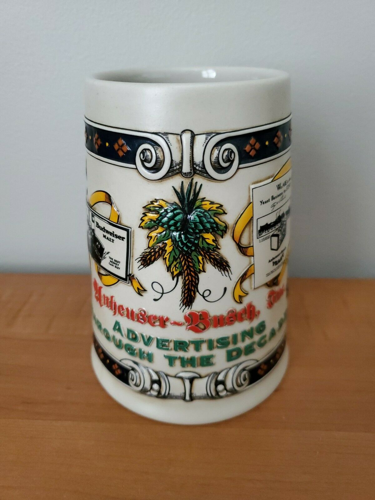 Anheuser Busch Ceramic Beer Mug Advertising "through The Decades" Ceramarte 1994