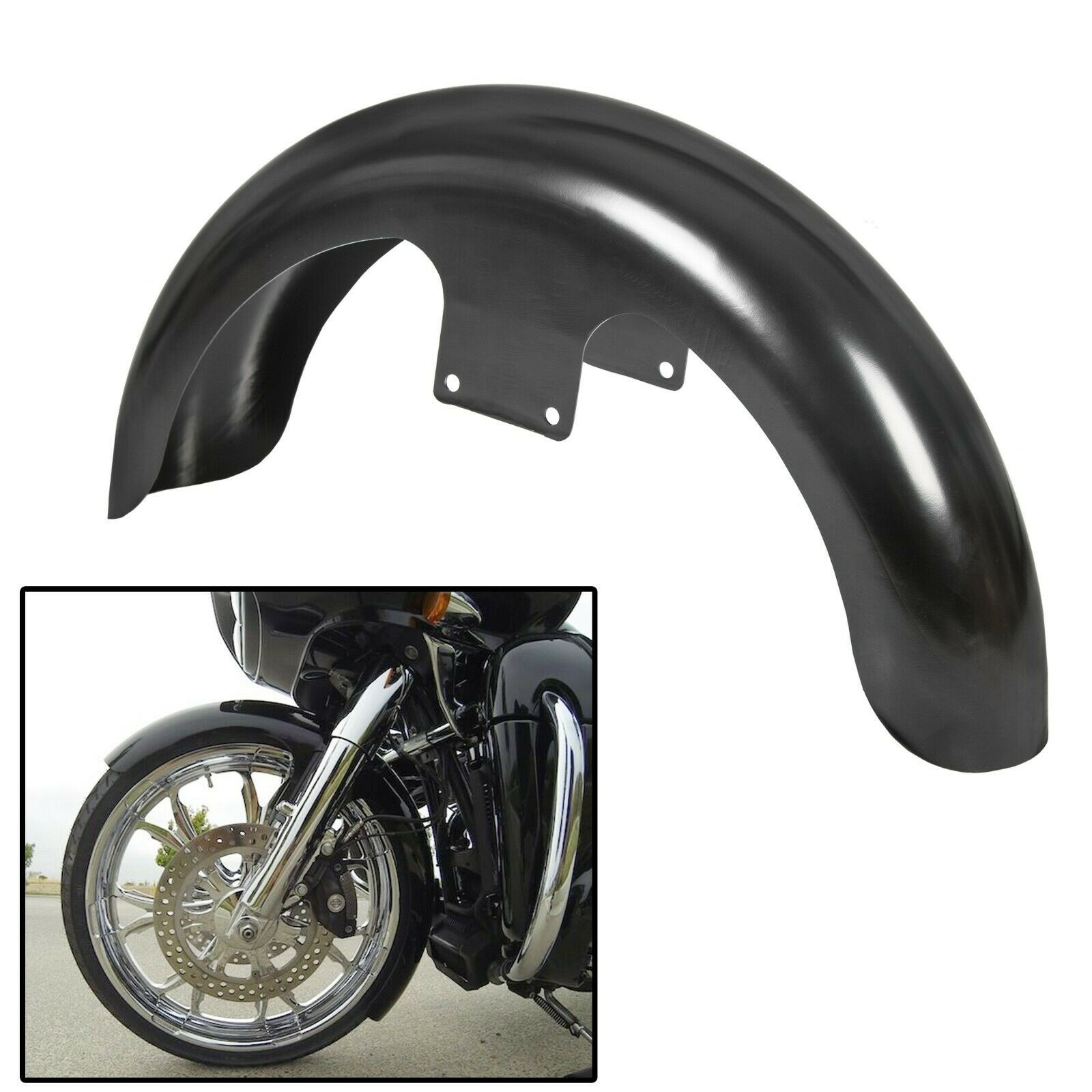 21" Wrap Front Fender Steel For Harley Touring Electra Street Road Glide Baggers