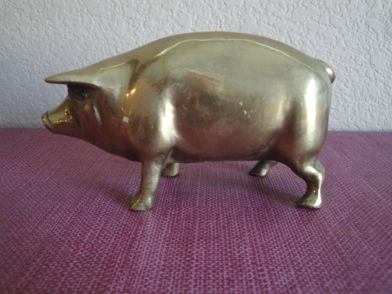 Vintage Brass Pig Piggy Coin Bank