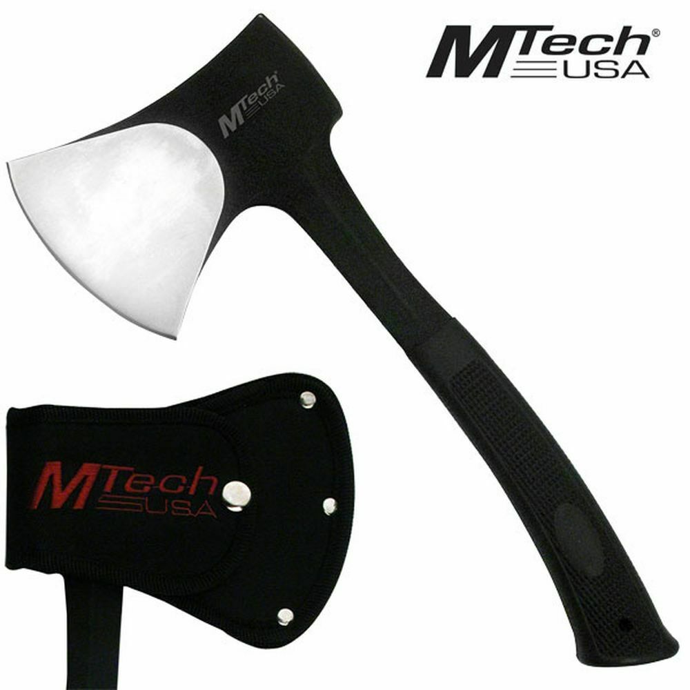 New! Mtech Solid Heavy-duty Stainless Steel Camping Axe Black Hatchet