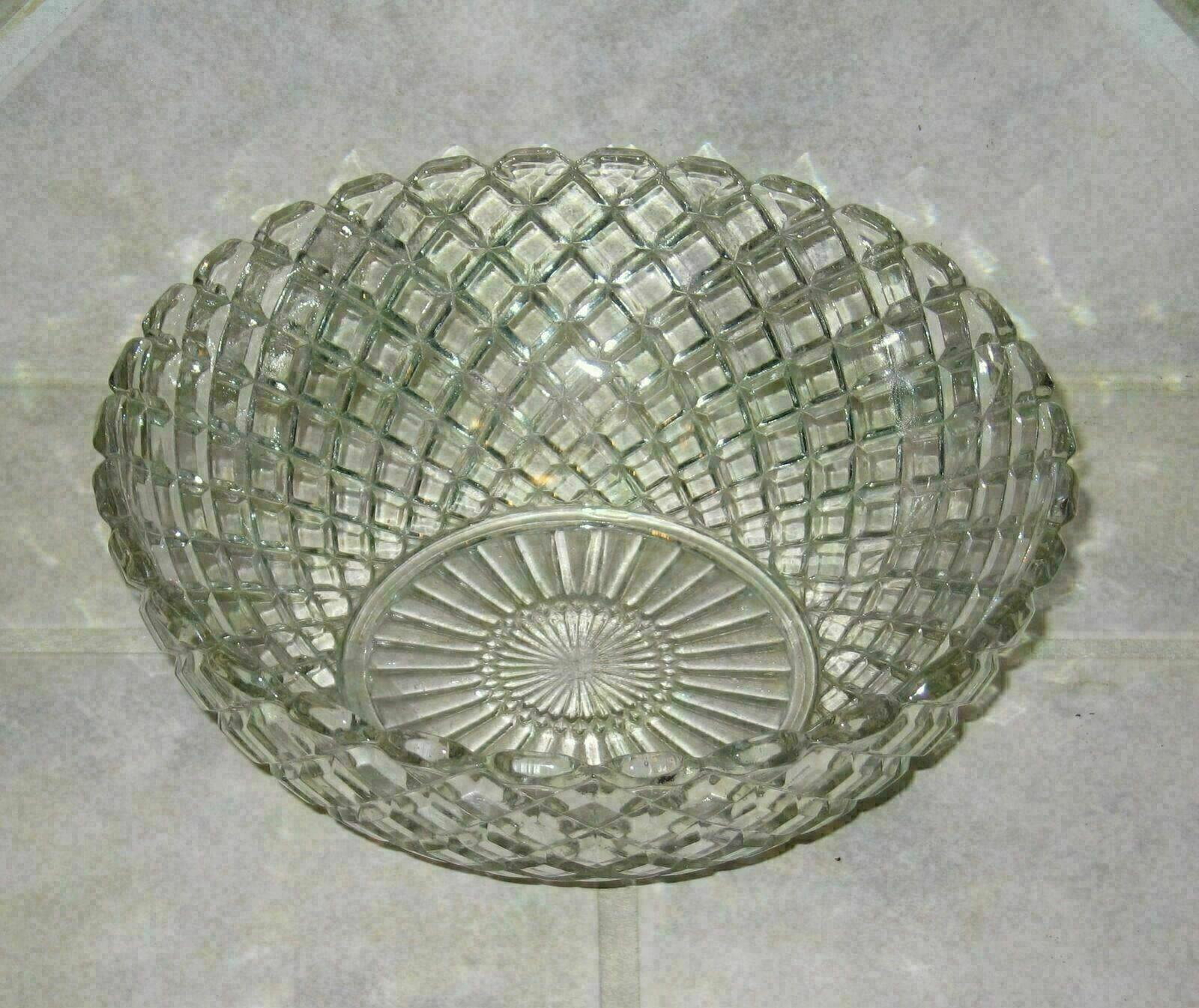 Elegant Anchor Hocking Waterford/waffle Clear 8.25" Serving Bowl-mint Condition