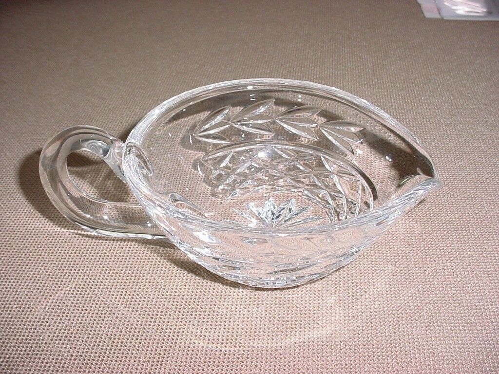Waterford Crystal Glandore Gravy Sauce Boat 7x5 Inch W/3inch Handle Clear