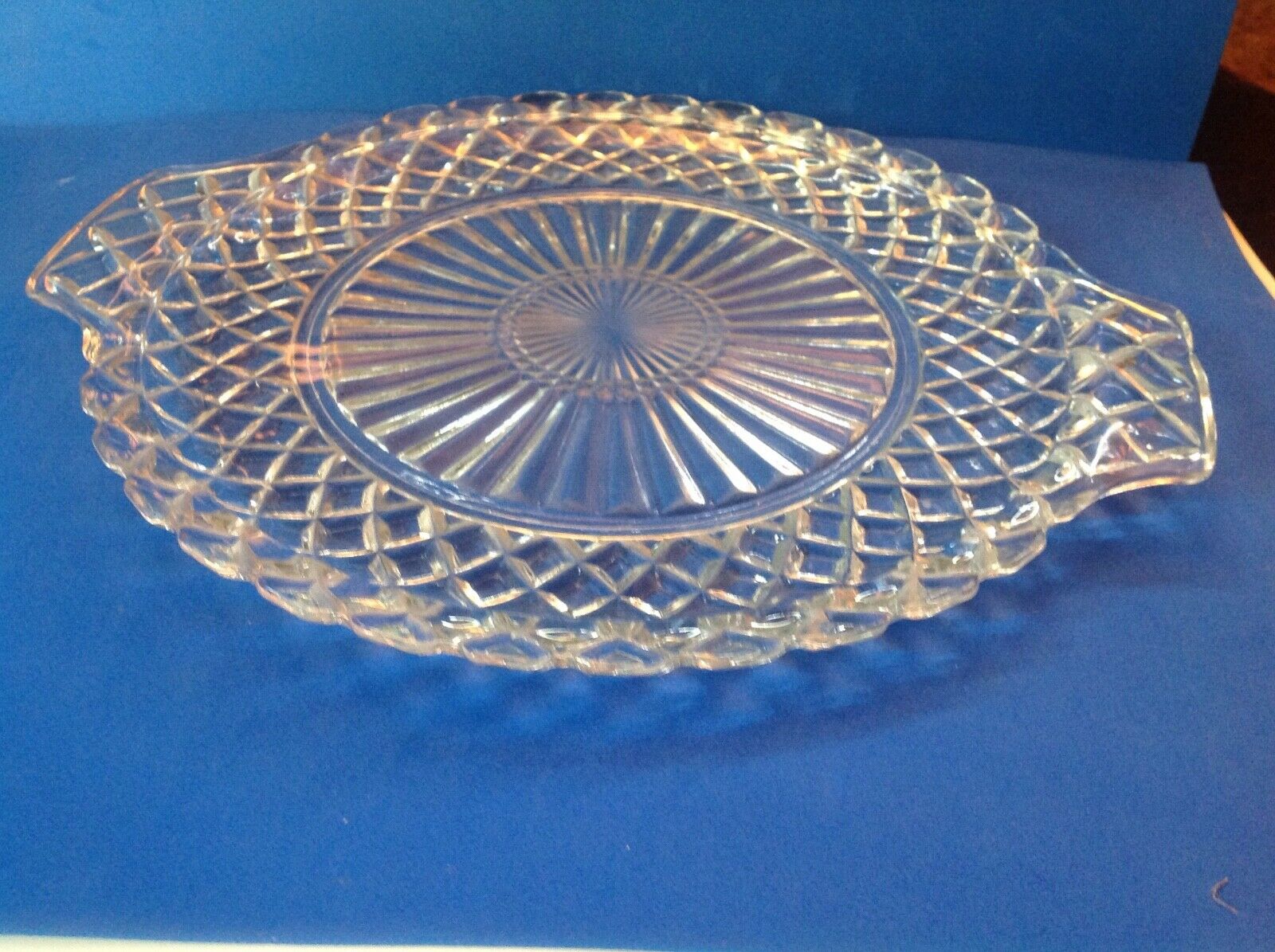 Clear  Depression Glass * Waterford Waffle * Anchor Hocking * Cake Plate!