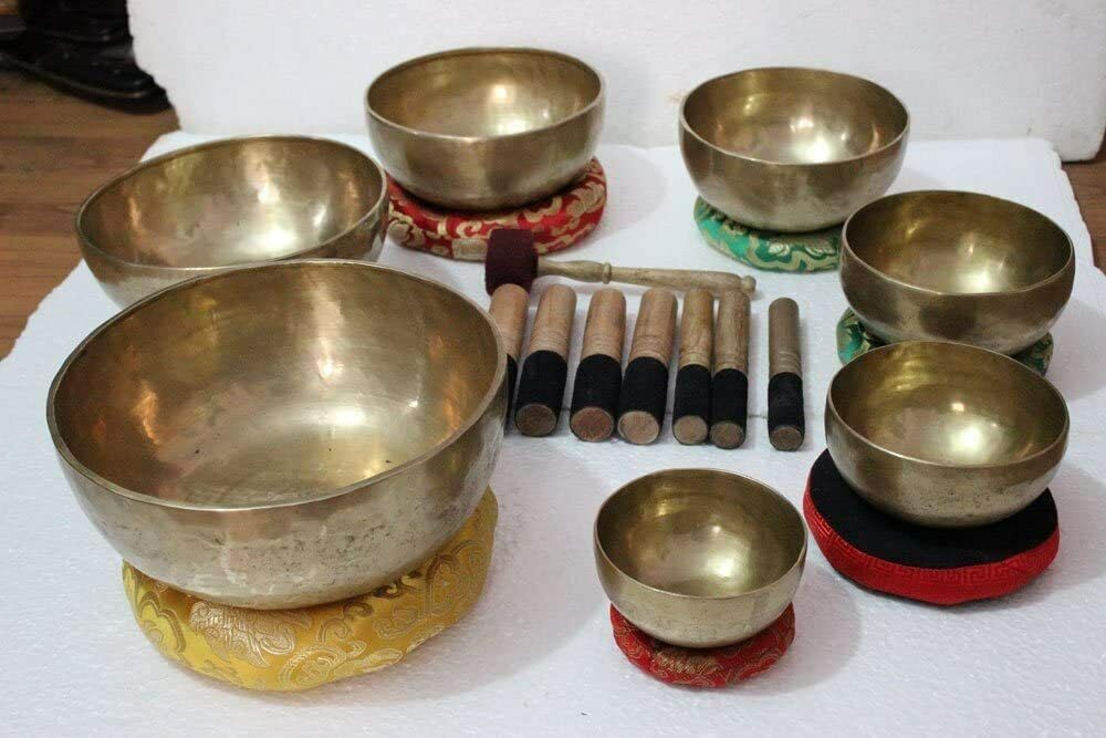 Chakra Healing Tibetan Singing Bowl Set Of 7 Hand Hammered Tibetan Meditation