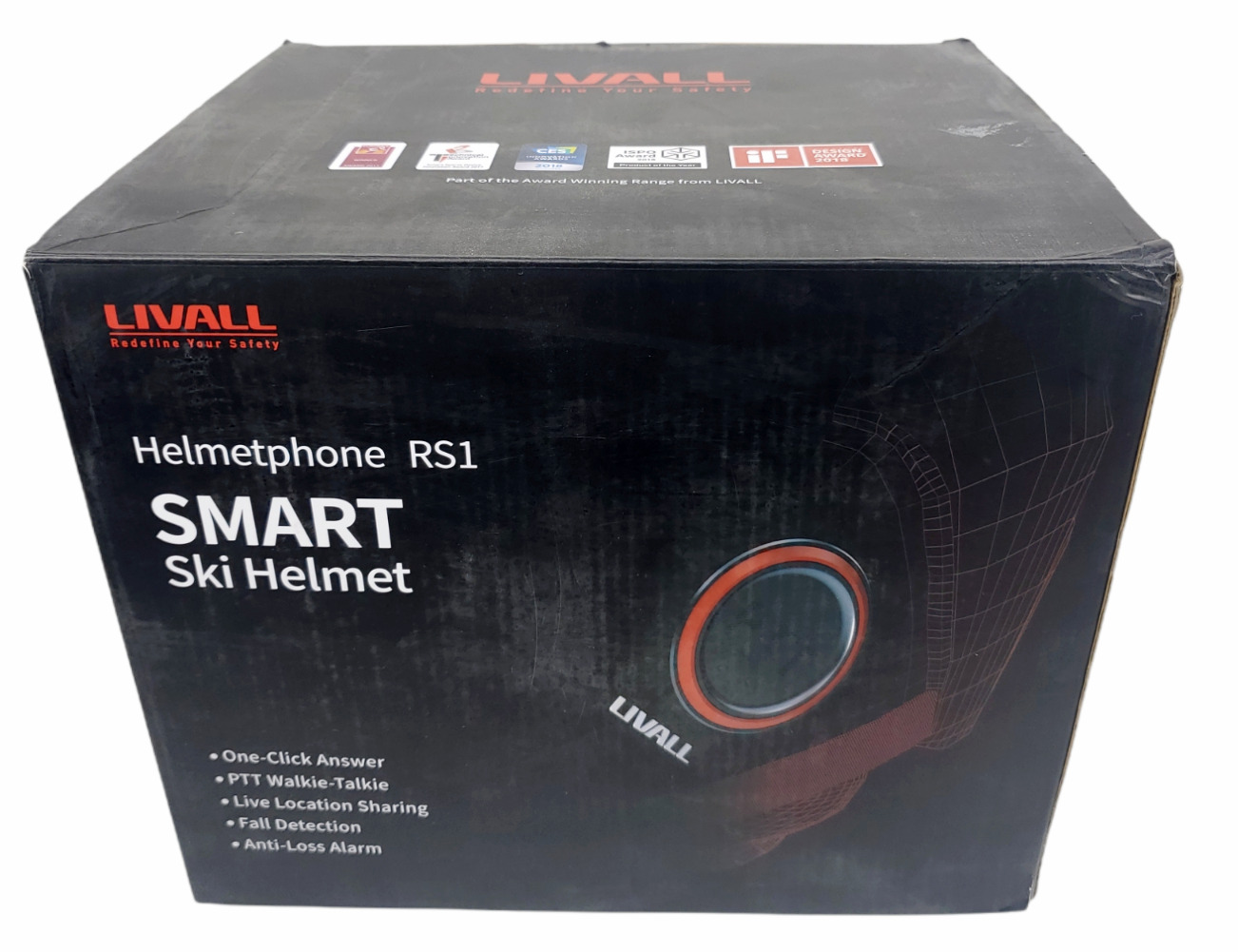 New Livall Rs1 Smart Bluetooth Ski Helmet Graphite Black Size 54-58cm Free Ship!