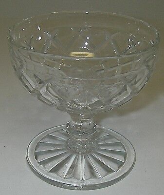 Anchor Hocking Glass Waterford Clear Waffle Champagne/tall Sherbet  Depression